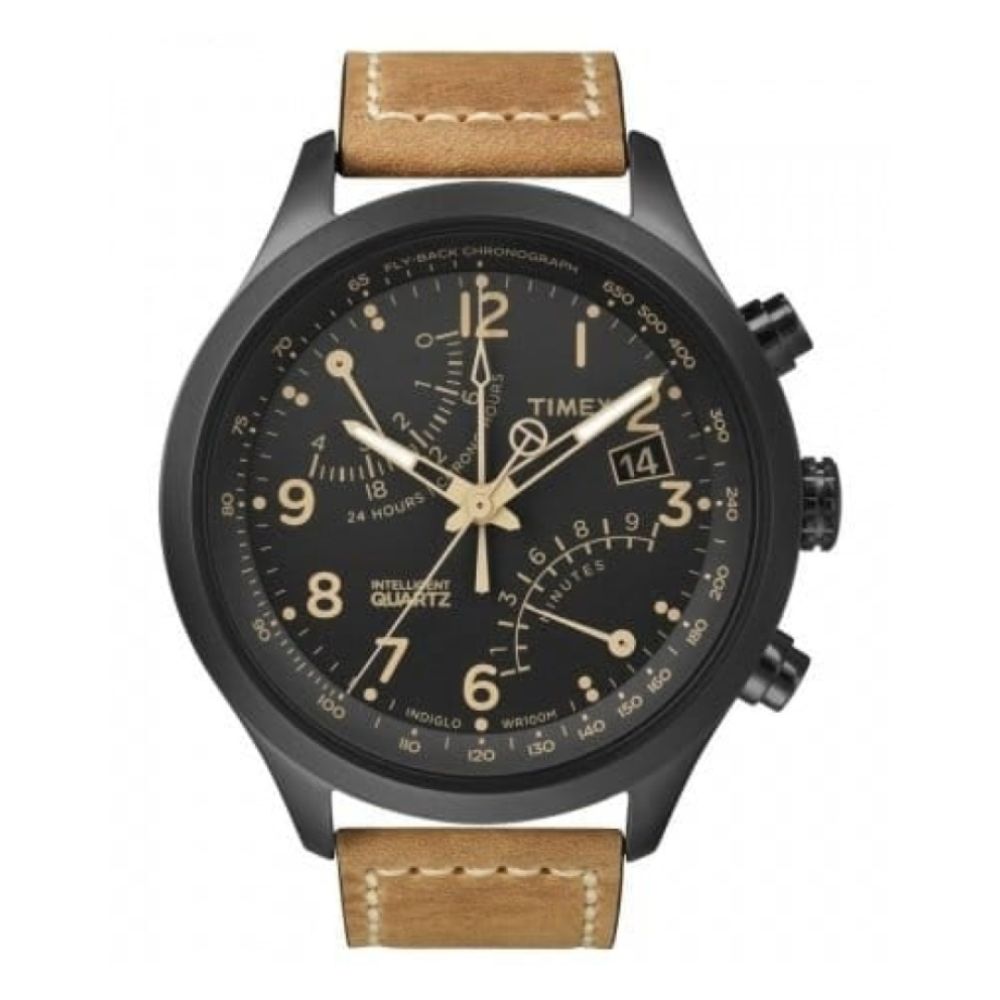 IQ T SERIES MENS FLY-BACK BLACK DIAL STP
