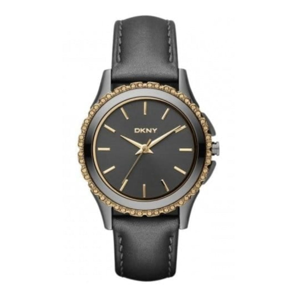 Ladies Silver Leather Glitz & Essential Watch