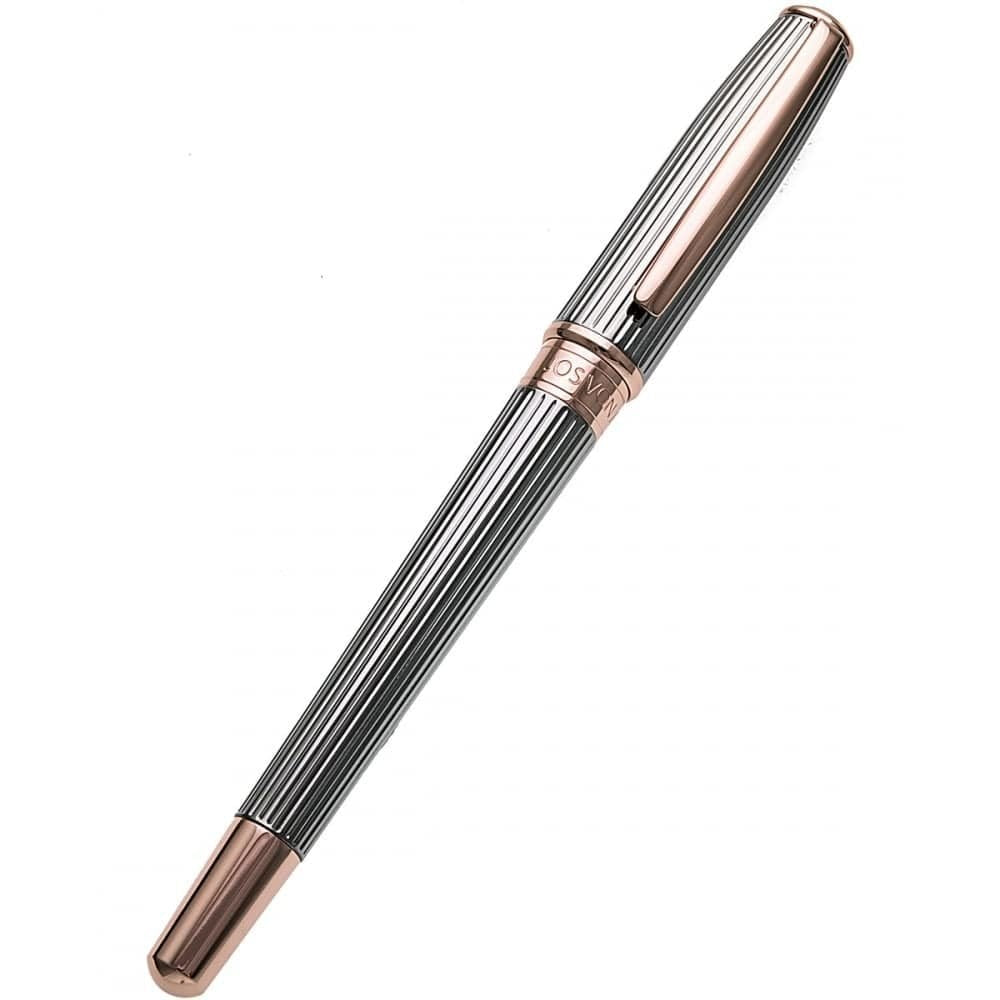 Set Of Roller Ball & Ball Point Pen With Stripe Pattern