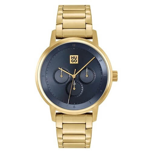 #DEFINE Blue Dial Gold Plated Bracelet Strap Watch