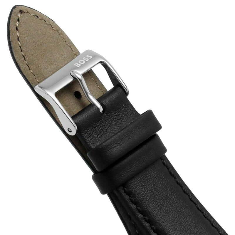 Sophio Black Dial & Leather Strap Multifunction Gents Watch