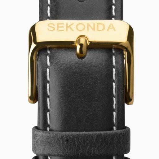 Gold Case With Gold Dial & Black Leather Strap Men's Heritage Watch