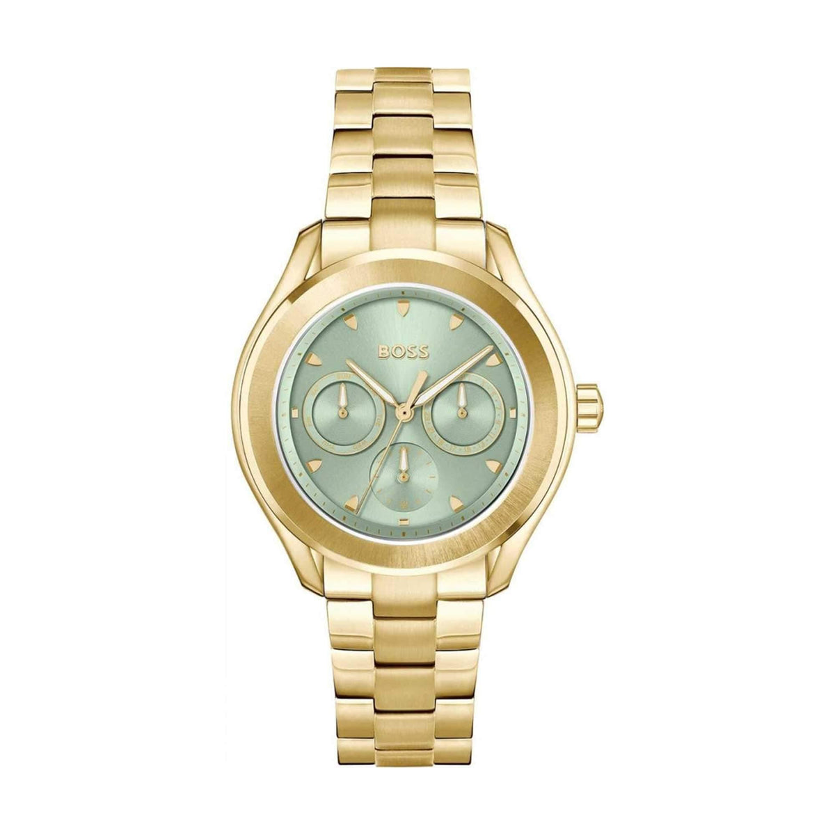 Boss Lida Green Dial With Gold Plated Bracelet Strap Ladies Watch | Edmonds