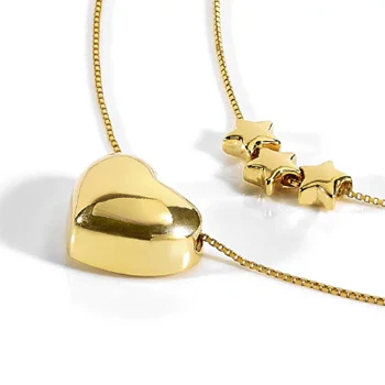 18k Gold Plated Armonica Necklace With 3 Stars Pendant