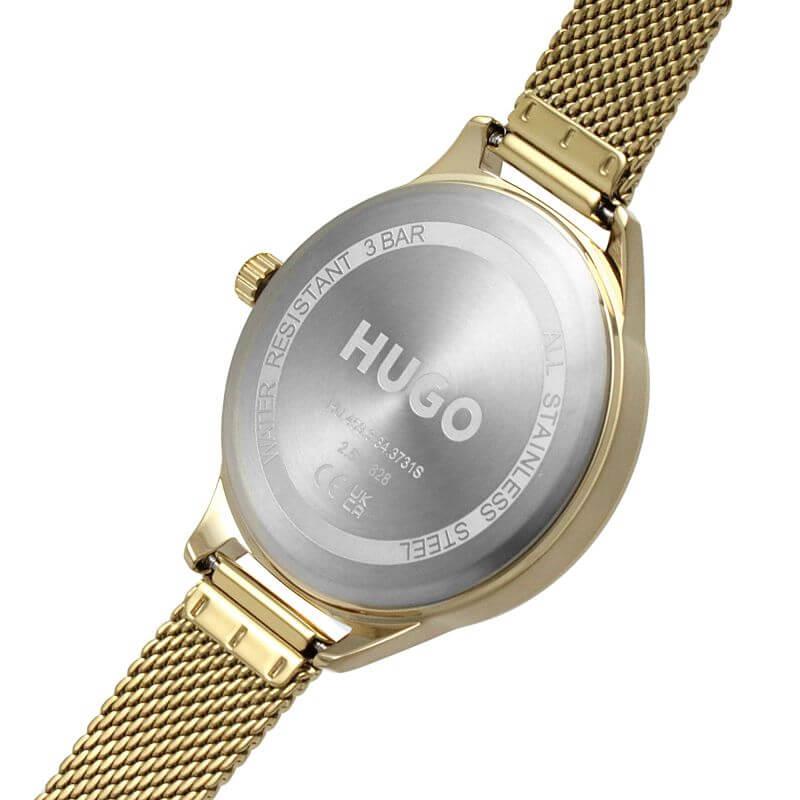 FLASH Grey Dial & Gold Plated Mesh Strap Ladies Watch