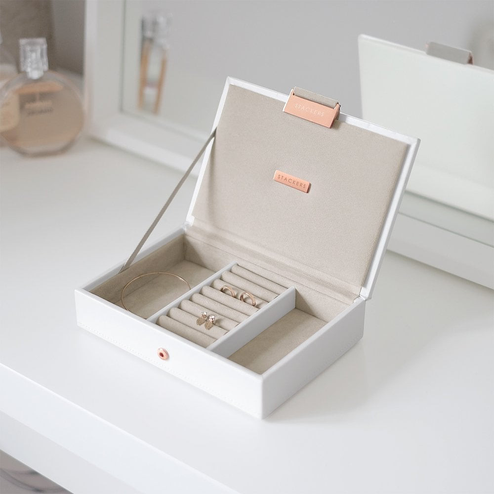 Limited Edition White Mini Lidded Stacker Rose Gold
