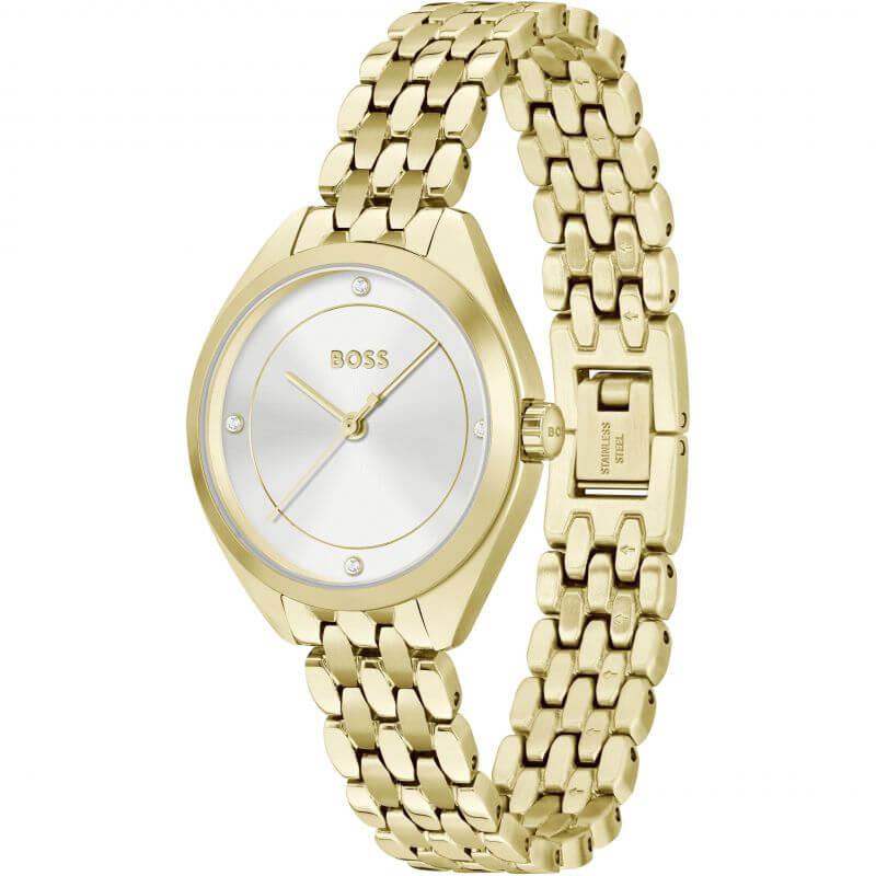 Mae Gold Plated Link Bracelet Ladies Watch