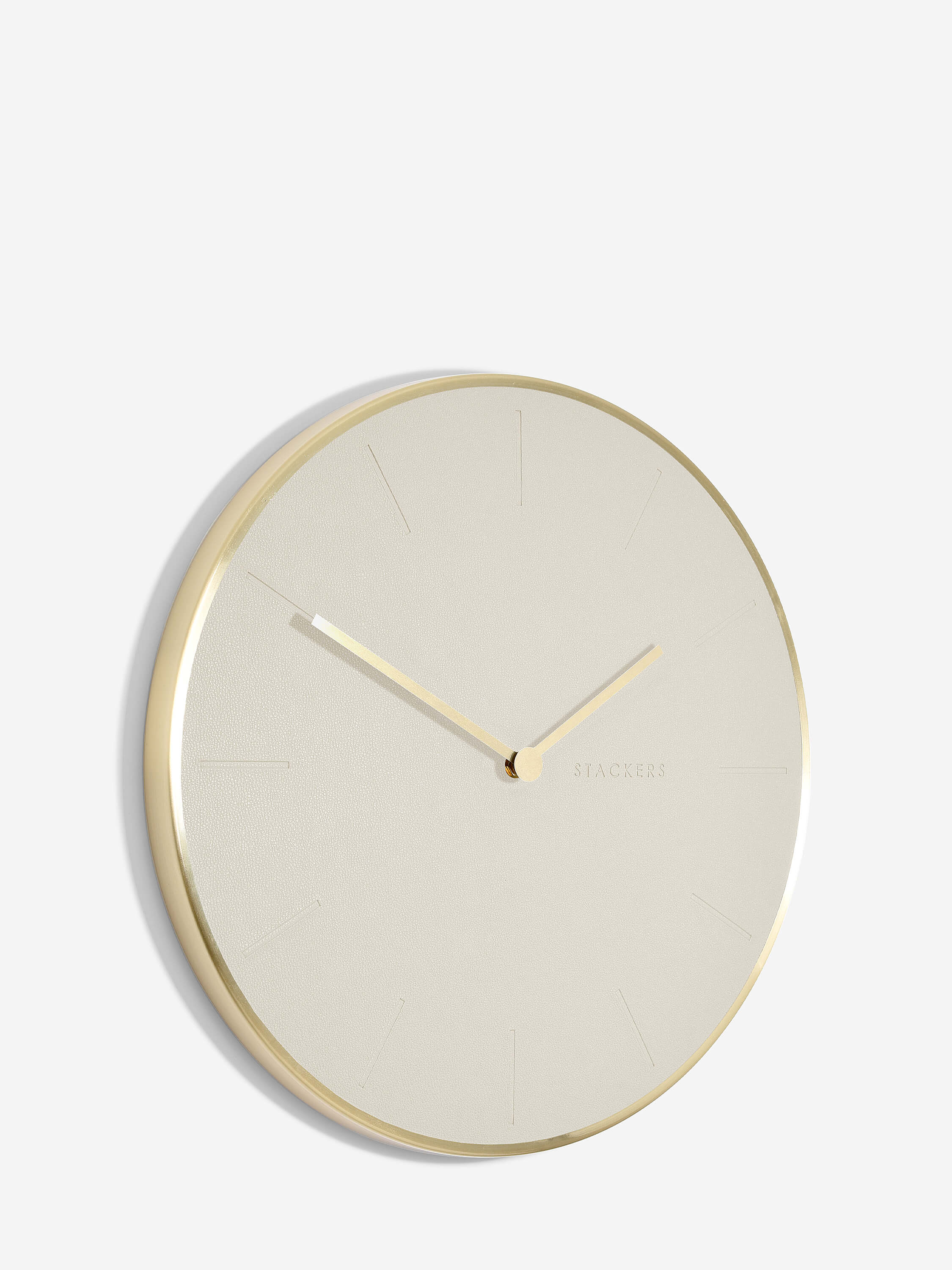 Brushed Gold & Oatmeal PU Clock