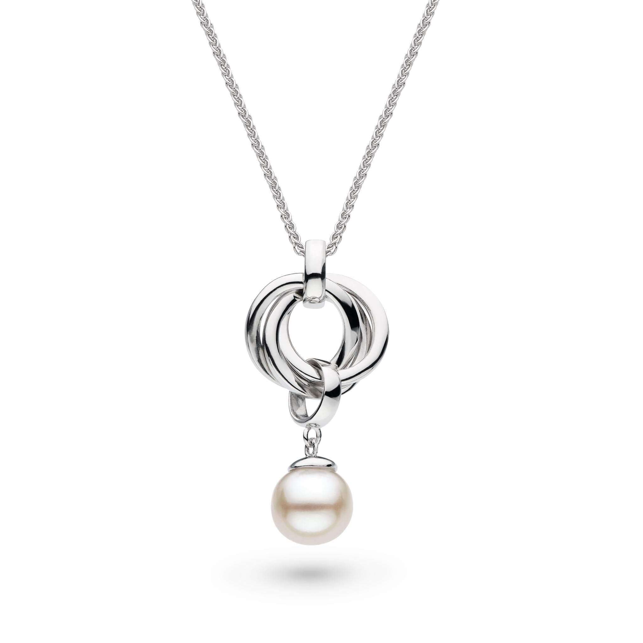 Bevel Trilogy Pearl Link Necklace