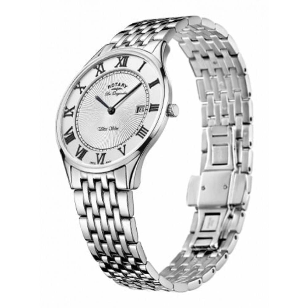 Ultra Slim Stainless Steel Date Window Gents Wristwatch