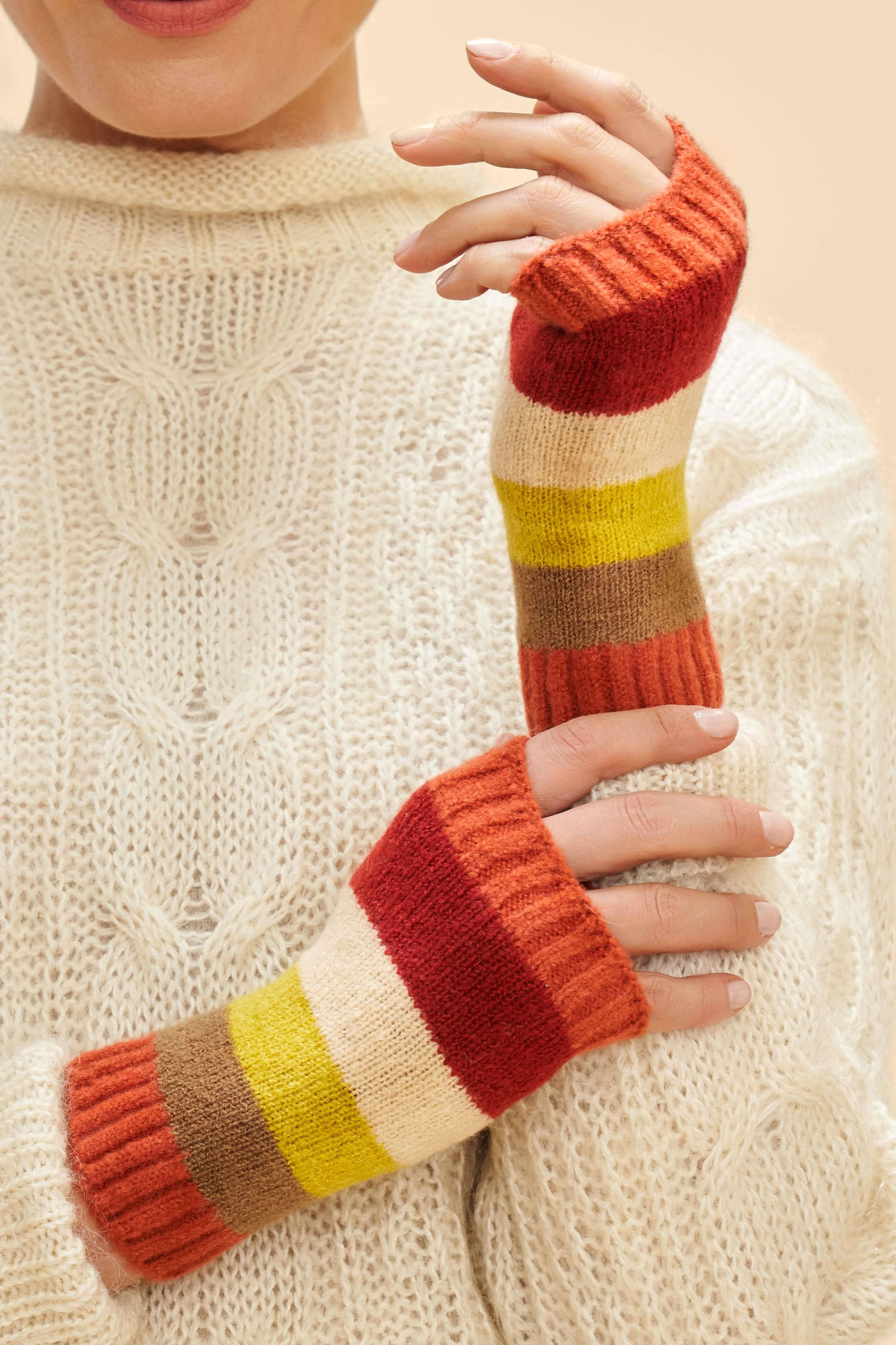 Ladies Lilia Wrist Warmers - Sunset Mix