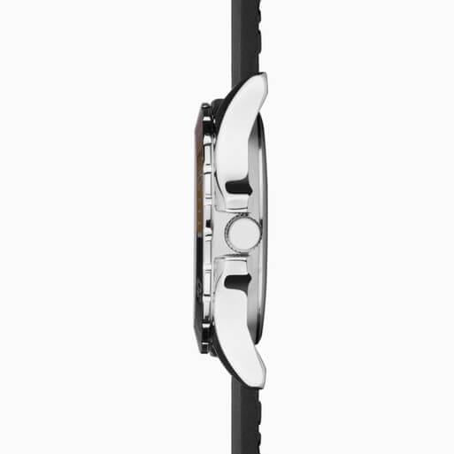 Balearic Black Dial With Alloy Case & Black Rubber Strap Men's Watch