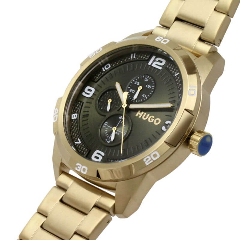 #GRIP Green Dial Gold Plated Bracelet Strap Watch