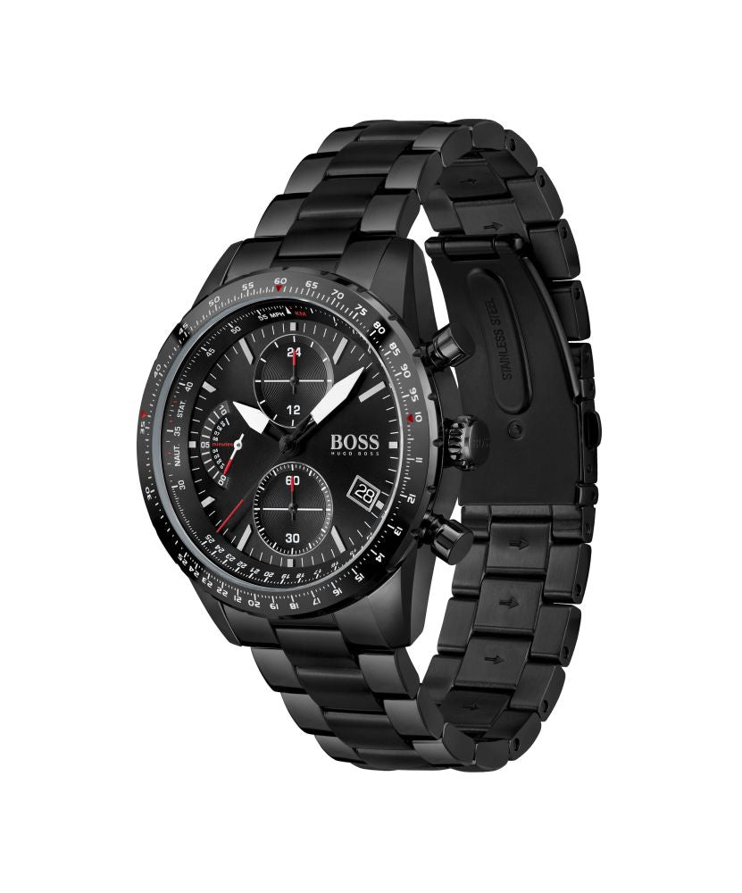 Pilot Edition Chrono Black Dial & Black IP Strap Gents Watch