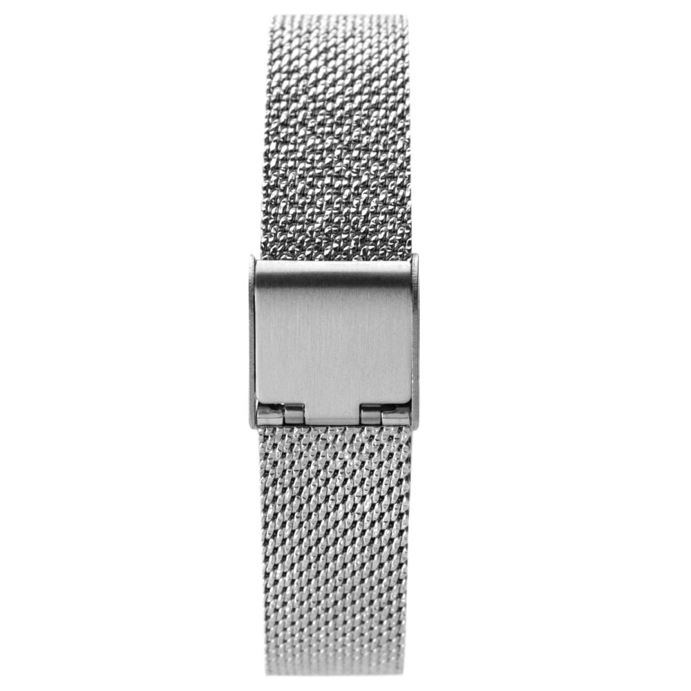 Gold Plated White Stone Set Dial With Steel Mesh Strap Ladies Watch