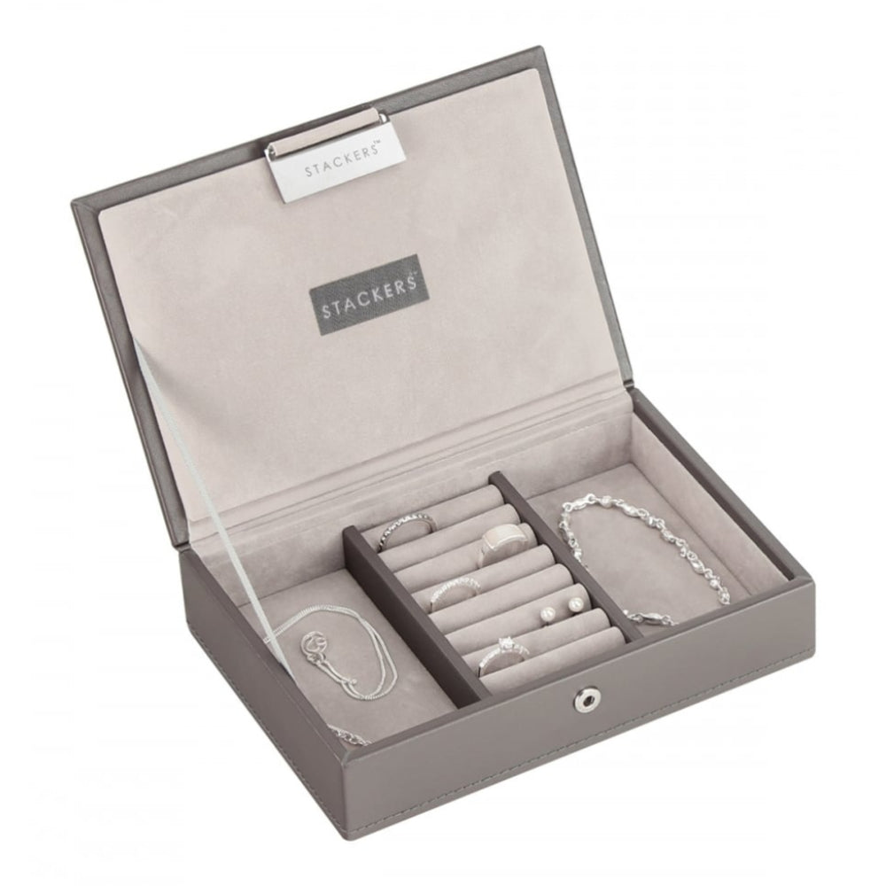 Grey Lidded Mini Ring Storage Box