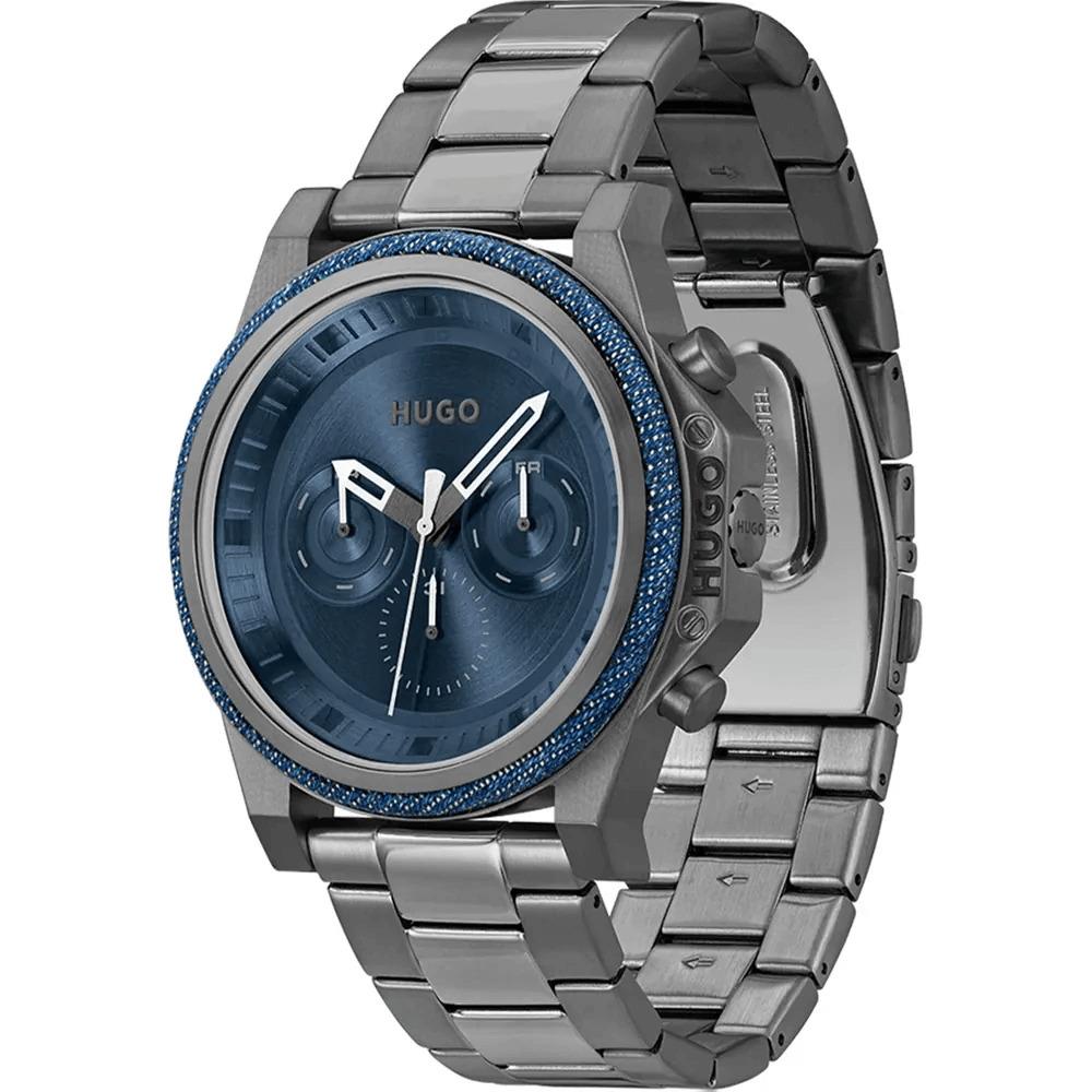 #BRAVE Blue Dial With Grey IP Bracelet Strap Mens Watch