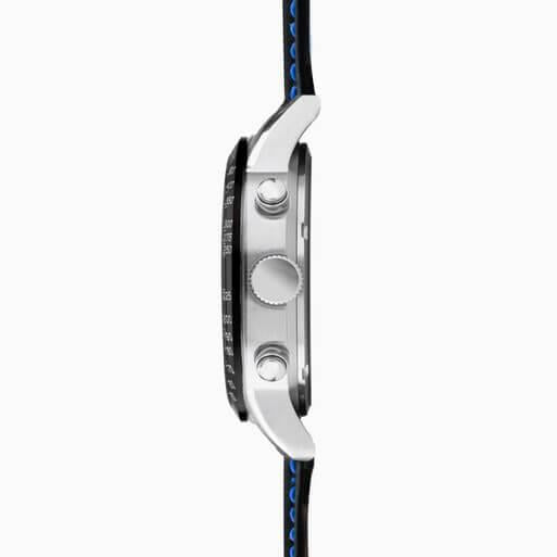 Velocity Chronograph Blue Dial & SS Case With Black Leather Strap Men's Watch