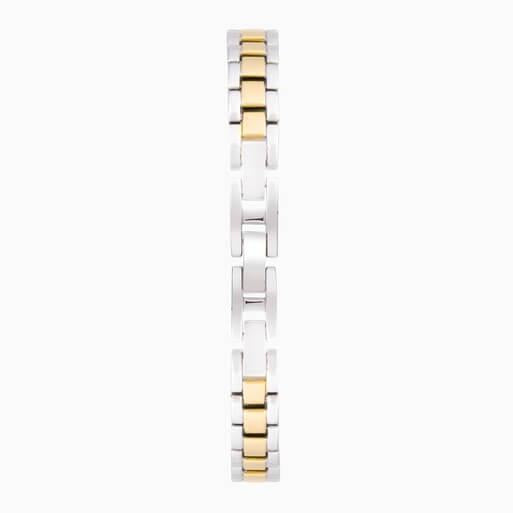 Cocktail Champagne Dial With Silver Case & Two Tone Bracelet Strap Ladies Watch