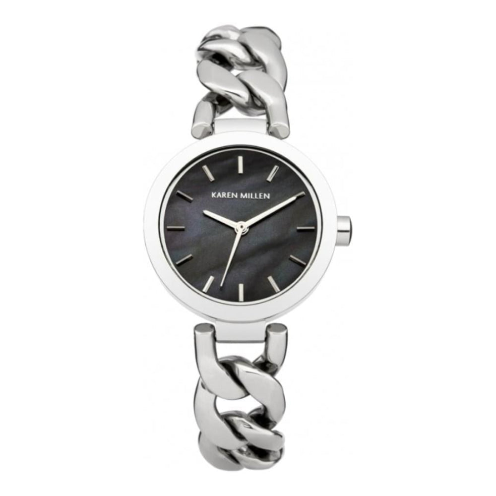 Ladies Quartz Analogue Watch With Black MOP Dial