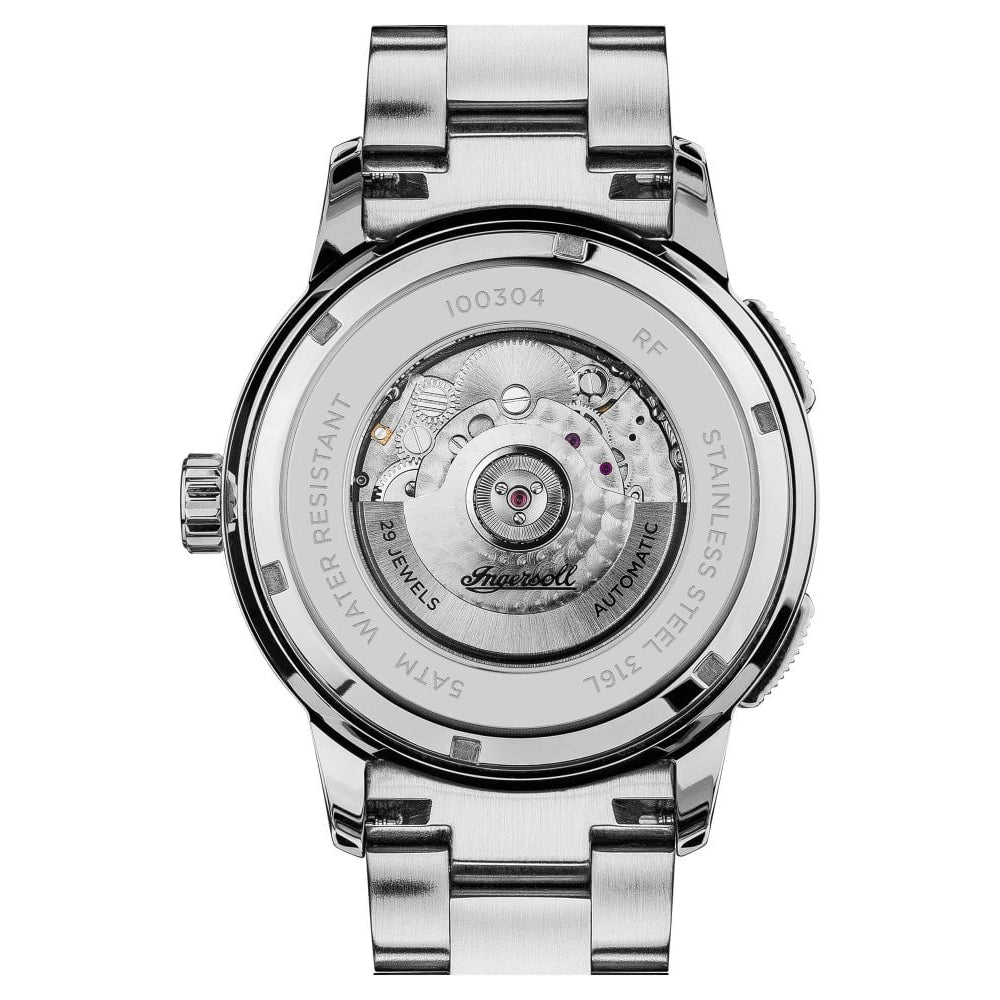 Mens The Regent Automatic Watch with Black Dial and Silver Stainless Steel Bracelet
