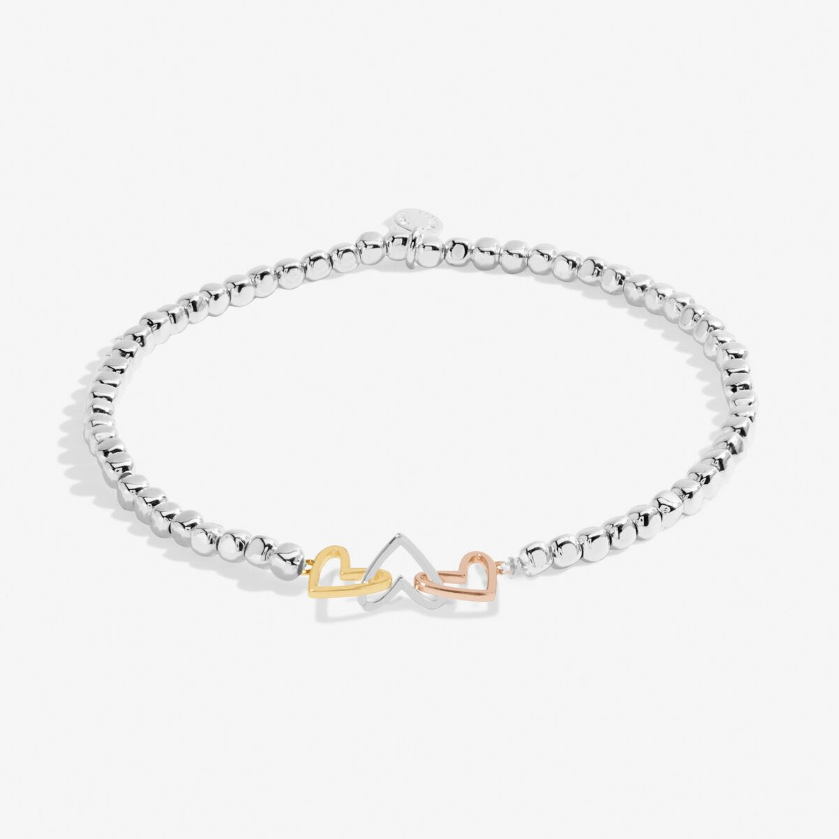 Forever Yours 'Friendship Laughter Happiness' Trio In Silver, Gold & RG Plated Bracelet
