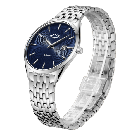 Gents Bracelet Watch Stainless Steel Blue Dial