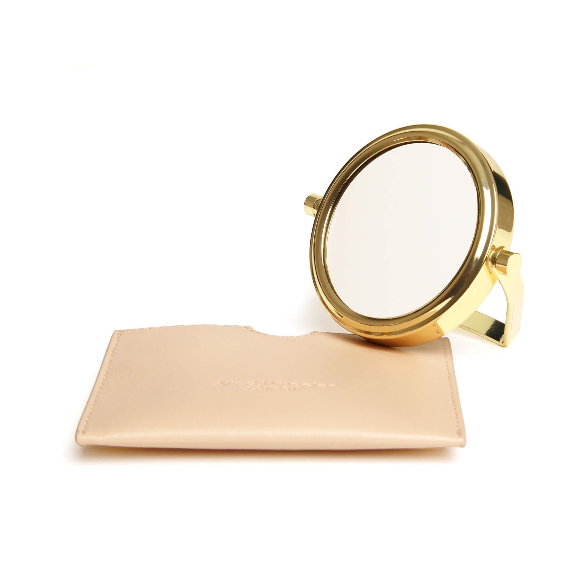 Mirror & Pouch In Sand