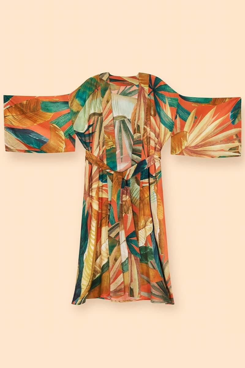 Painted Palms Kimono Gown