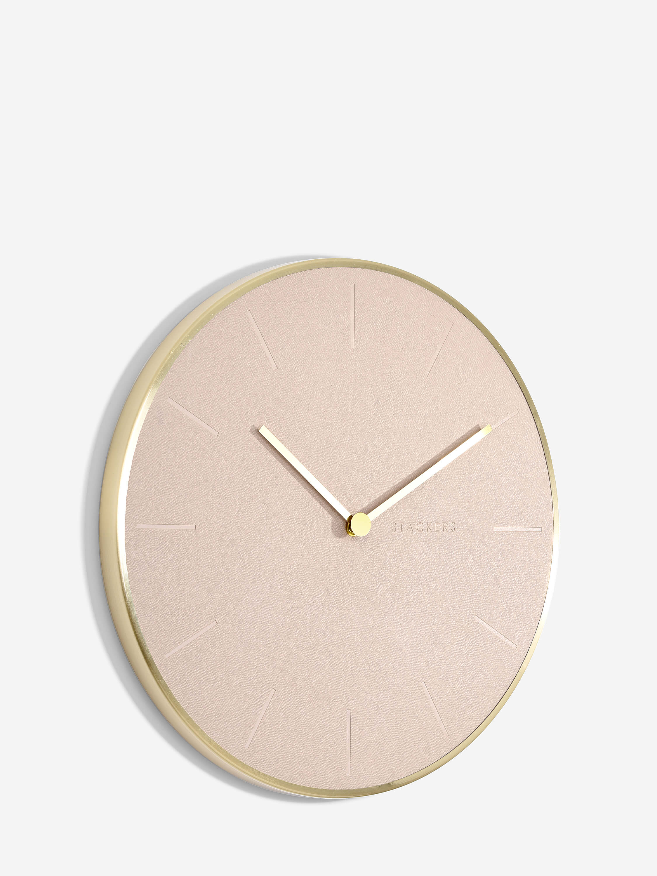 Blush & Brushed Gold PU Wall Clock