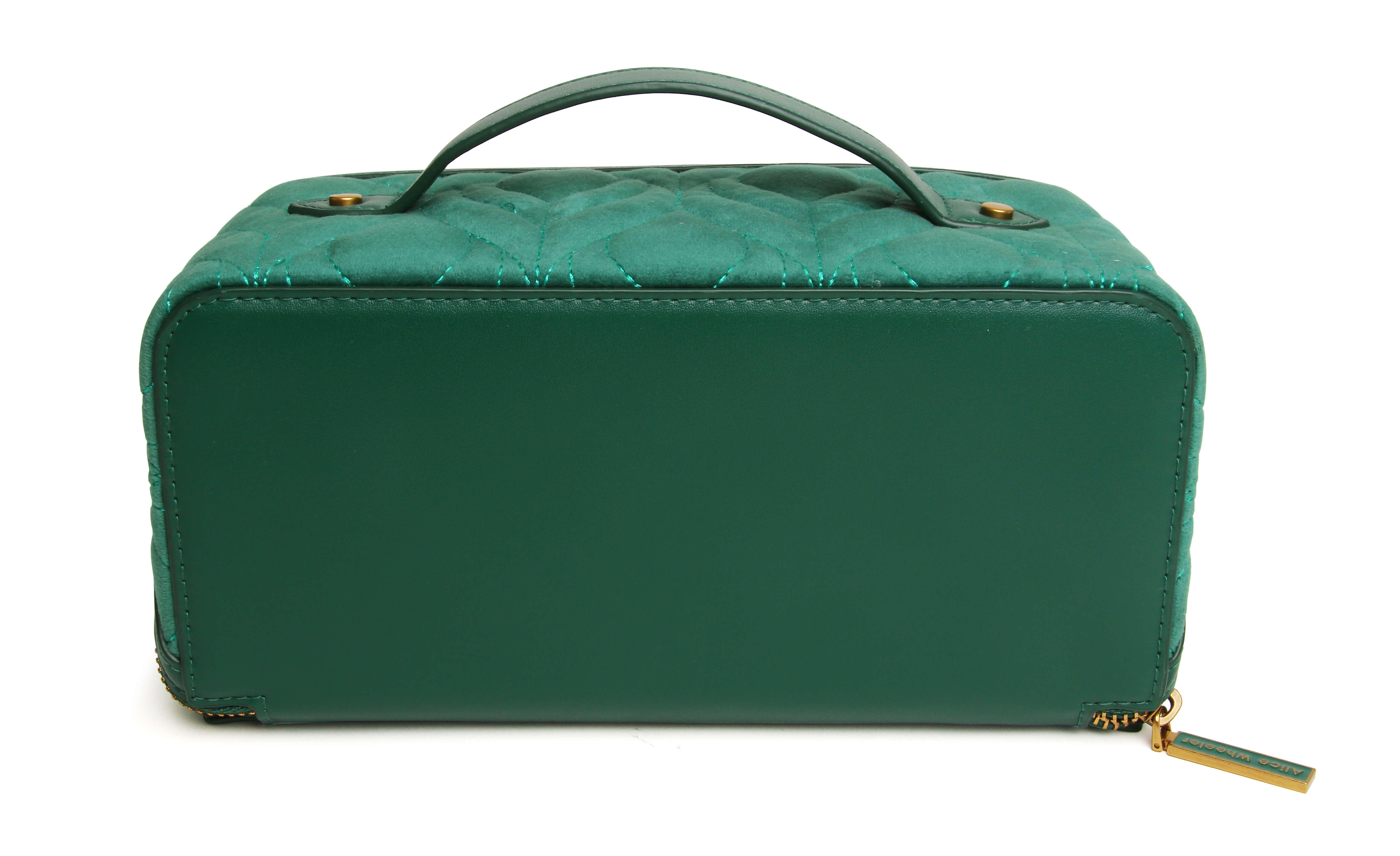 Teal Velvet Train Case