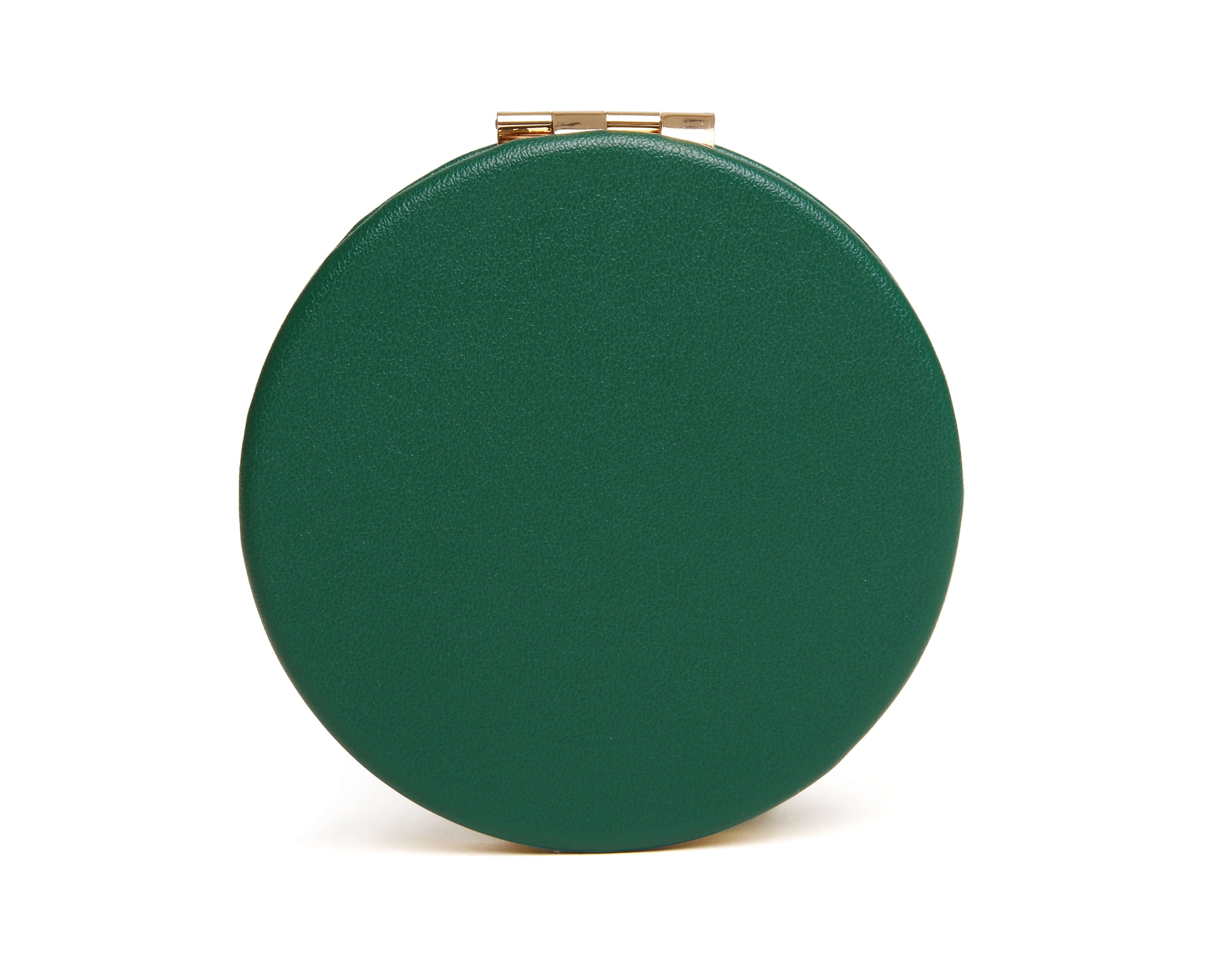 Teal Round Mirror Compact