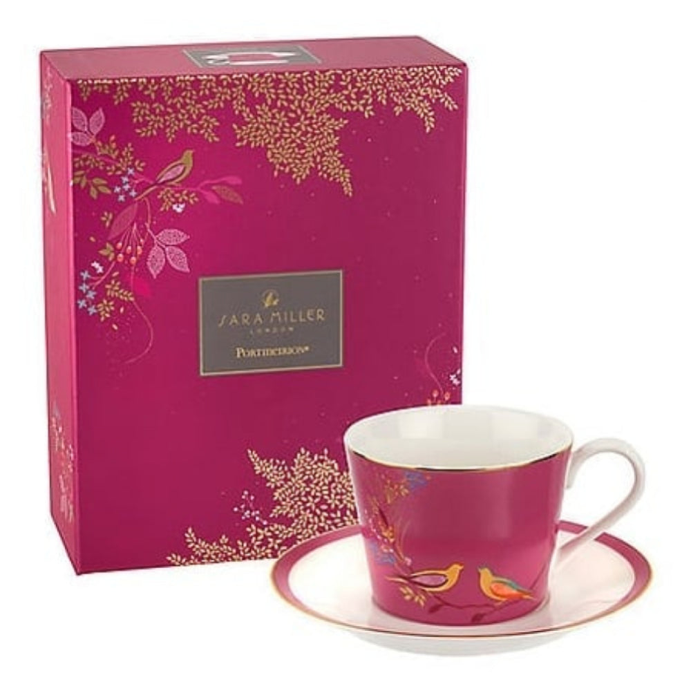 The Chelsea Collection Pink Birds Tea Cup & Saucer