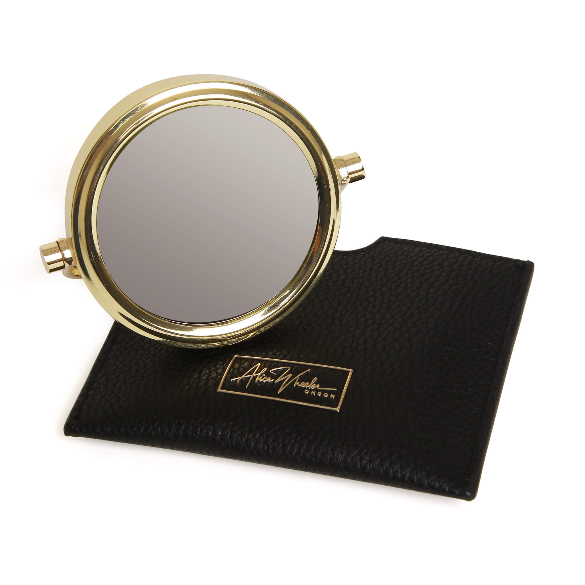 Mirror & Pouch In Black - 7x Magnification