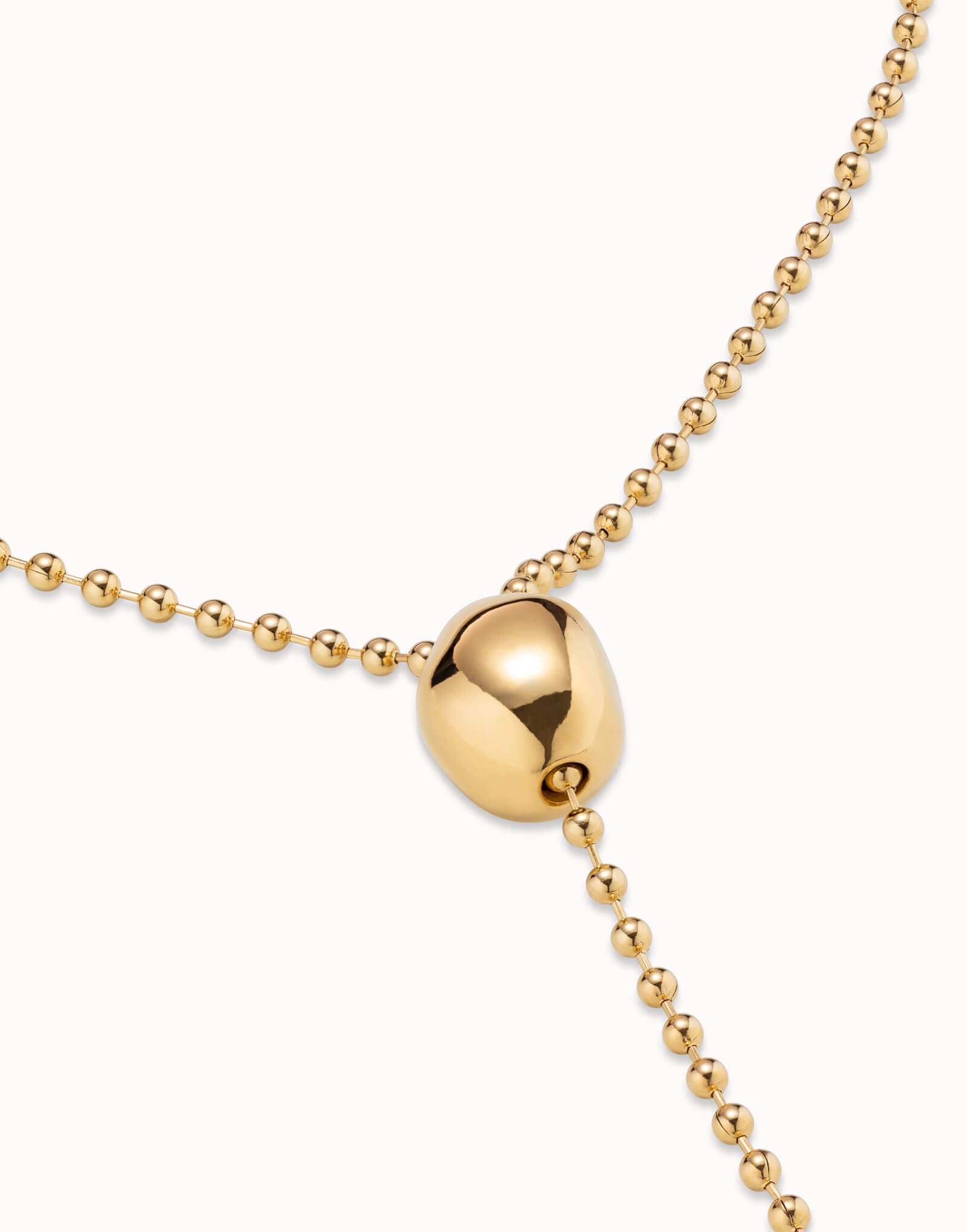 18k Gold Plated Long Necklace With Metal Clad