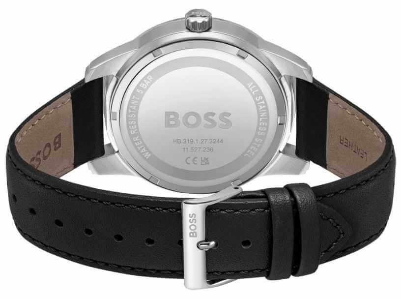 Sophio Black Dial & Leather Strap Multifunction Gents Watch