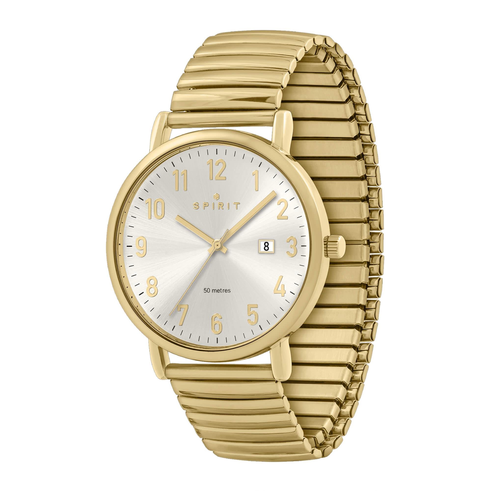 Gents Polished Pale Gold Expander Watch