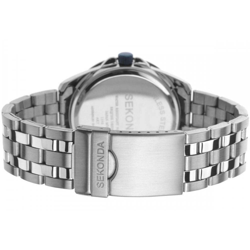 Stainless Steel Case With Purple Multifunctional Dial & Bracelet Strap Gents Watch