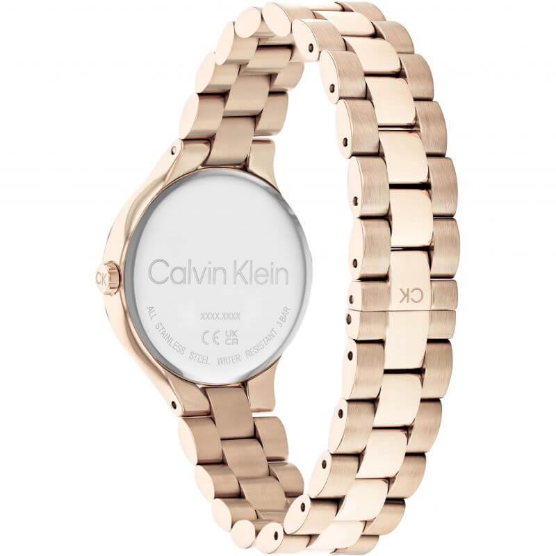 Linked Rose Gold Sunray Dial Rose Gold Plated Bracelet Strap Ladies Watch