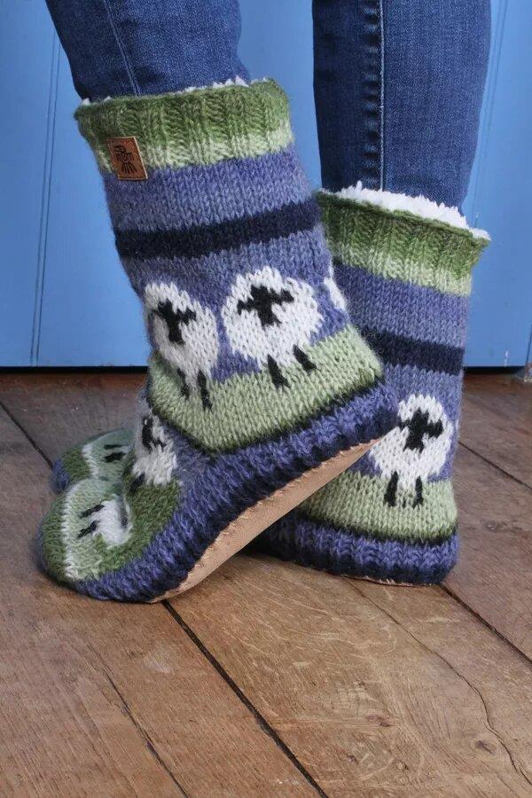 Flock Of Sheep Slipper Socks- Eu 40-41