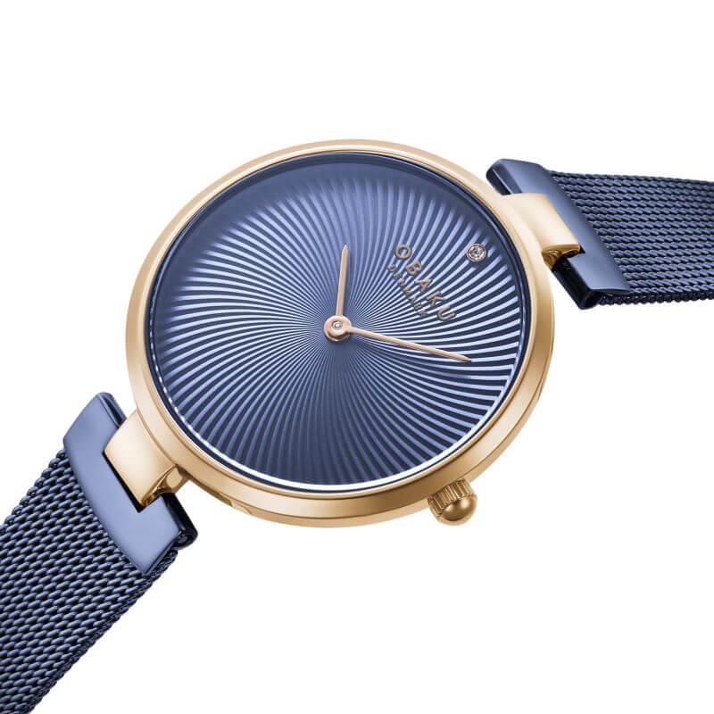 Diamant Blue IP Ladies Watch