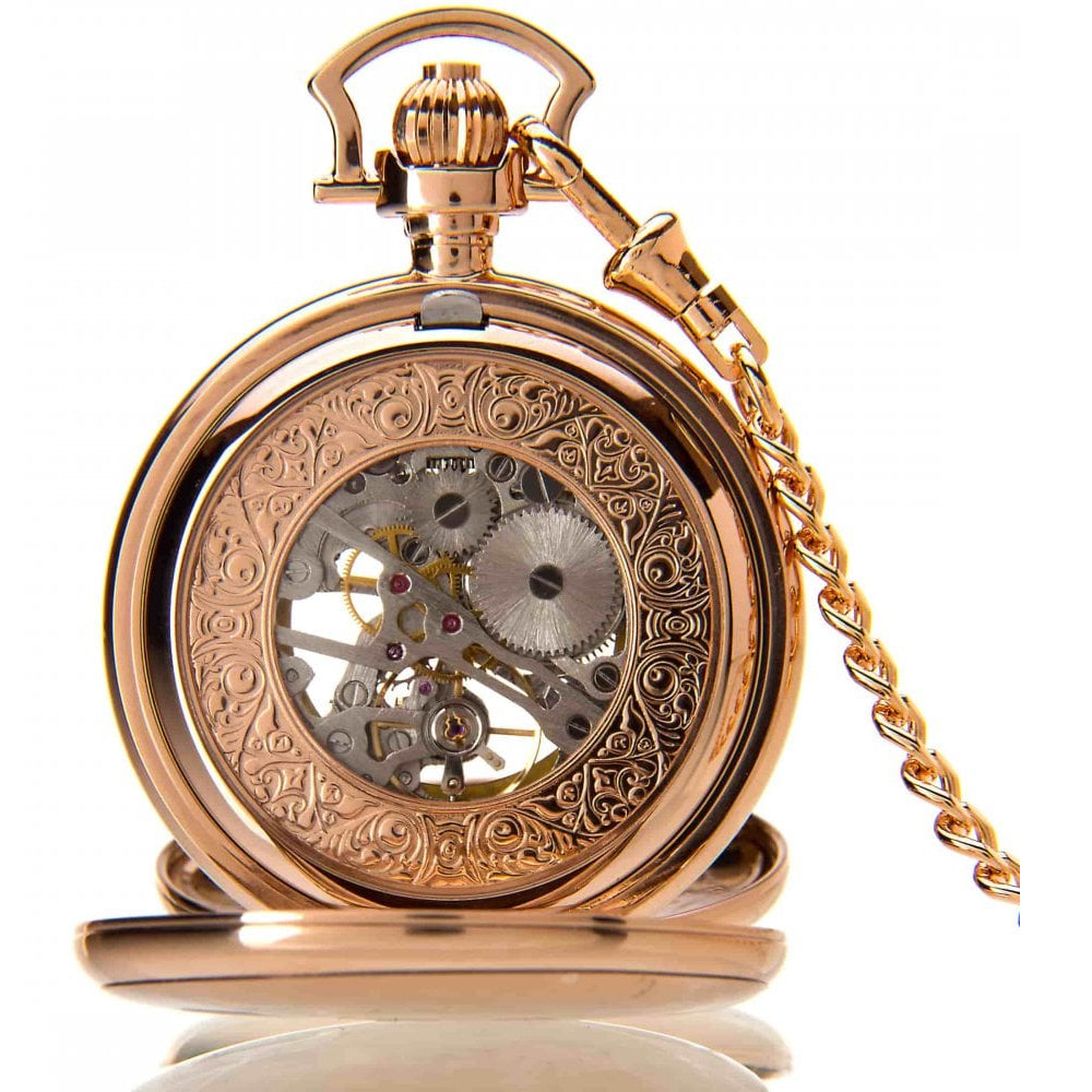 The Windsor - Rose Gold Mechanical Double Half Hunter Pocket Watch