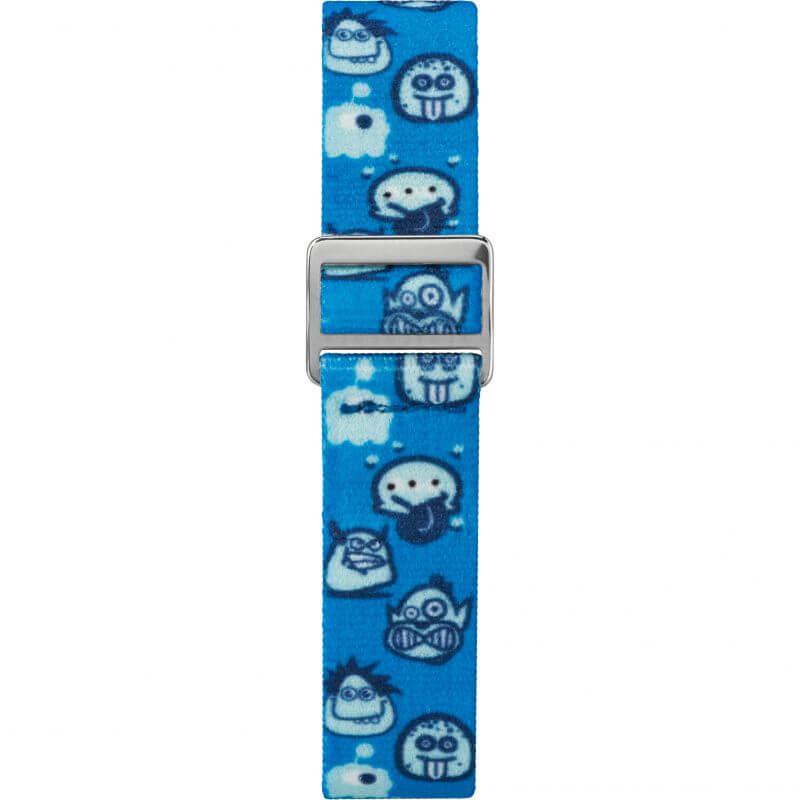 Blue Fabric Monster Design Strap Kids Watch