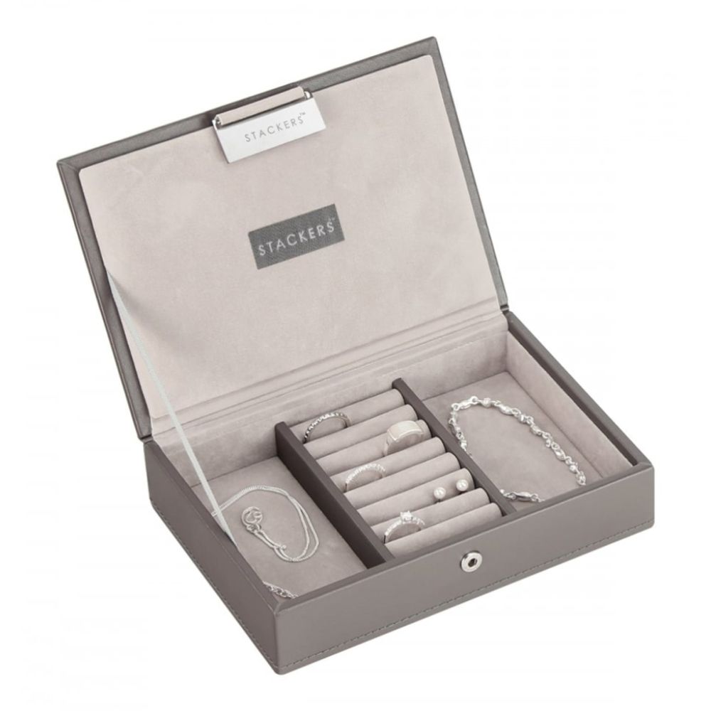 Grey Lidded Mini Ring Storage Box