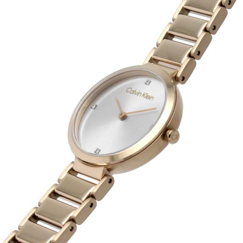 Minimalistic T-Bar 28mm White Dial Rose Gold Ladies Watch