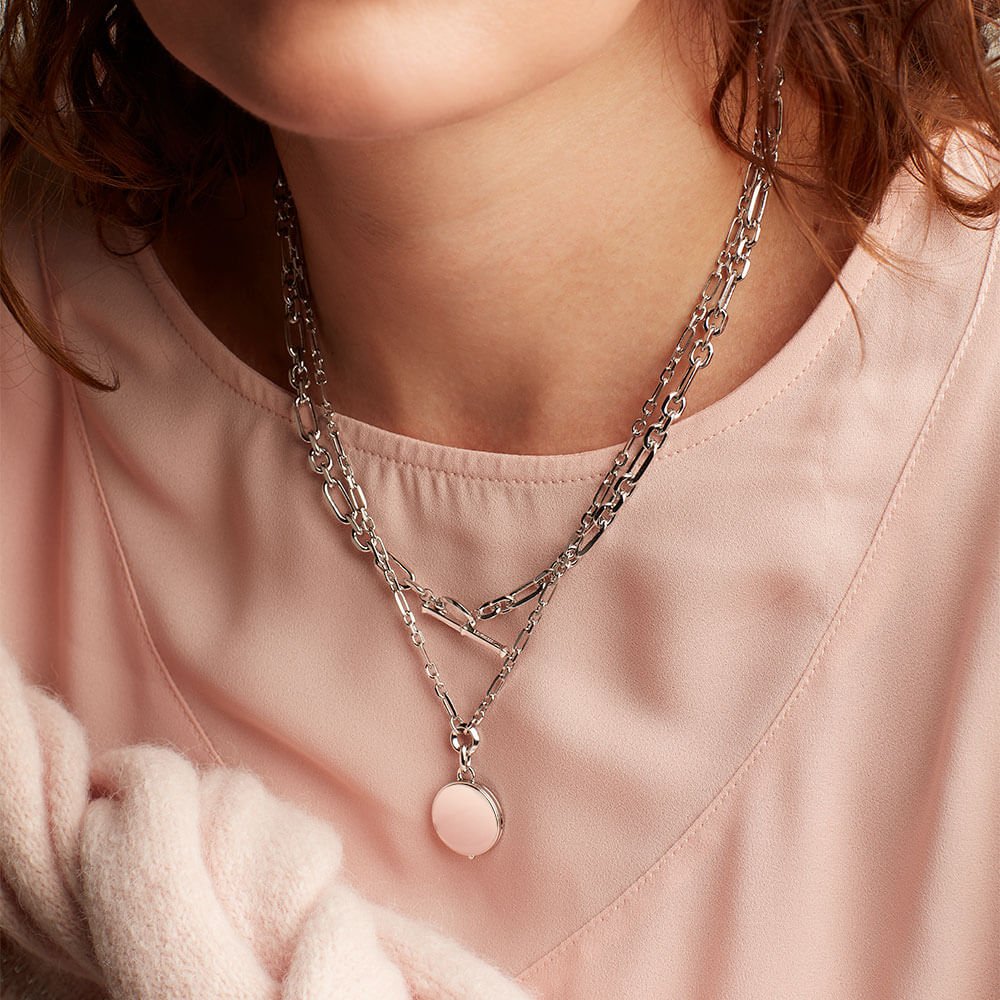 Revival Figaro Chain Link T-Bar Necklace (H)