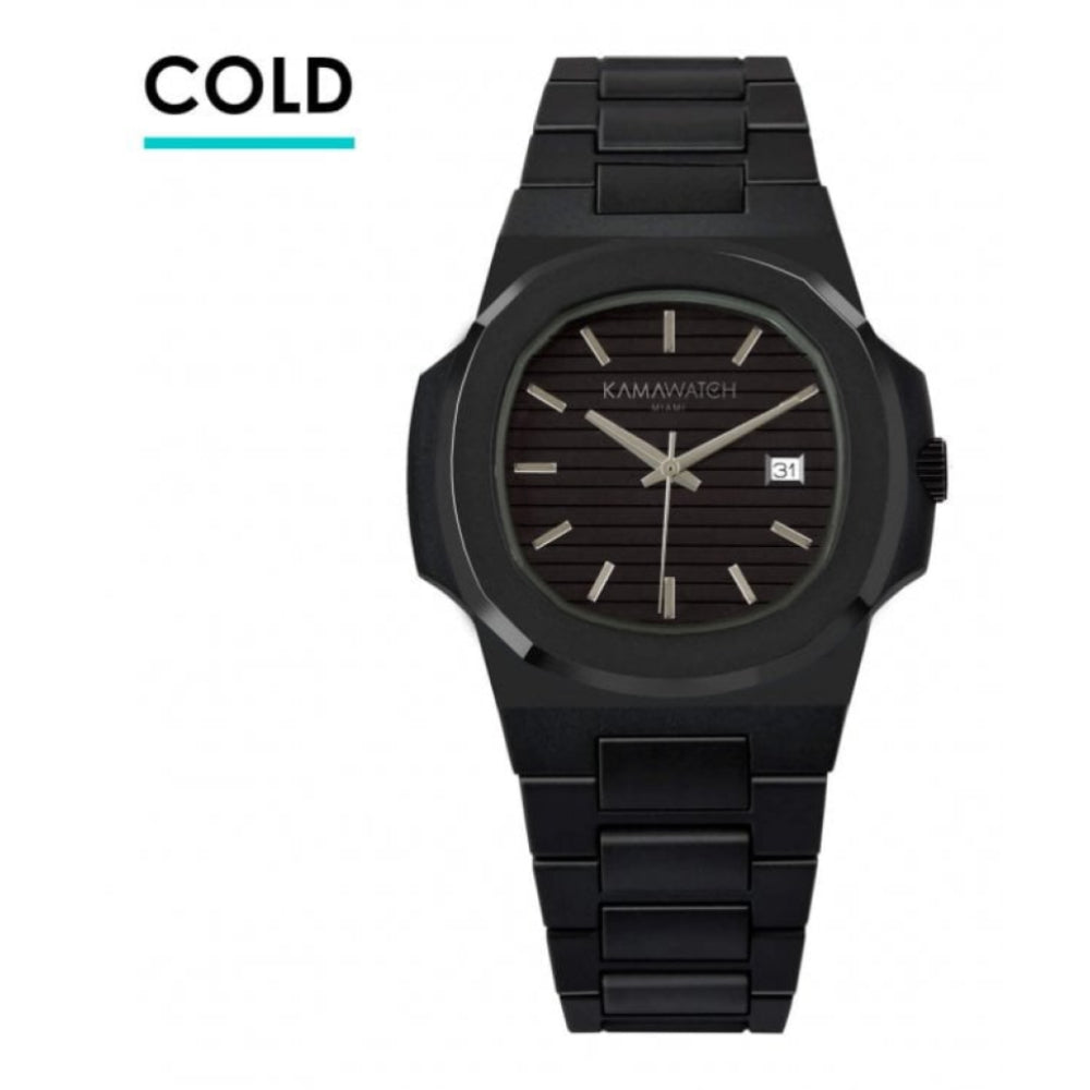 Vintage Dynamo Black & Green Camouflage Print Strap Wristwatch