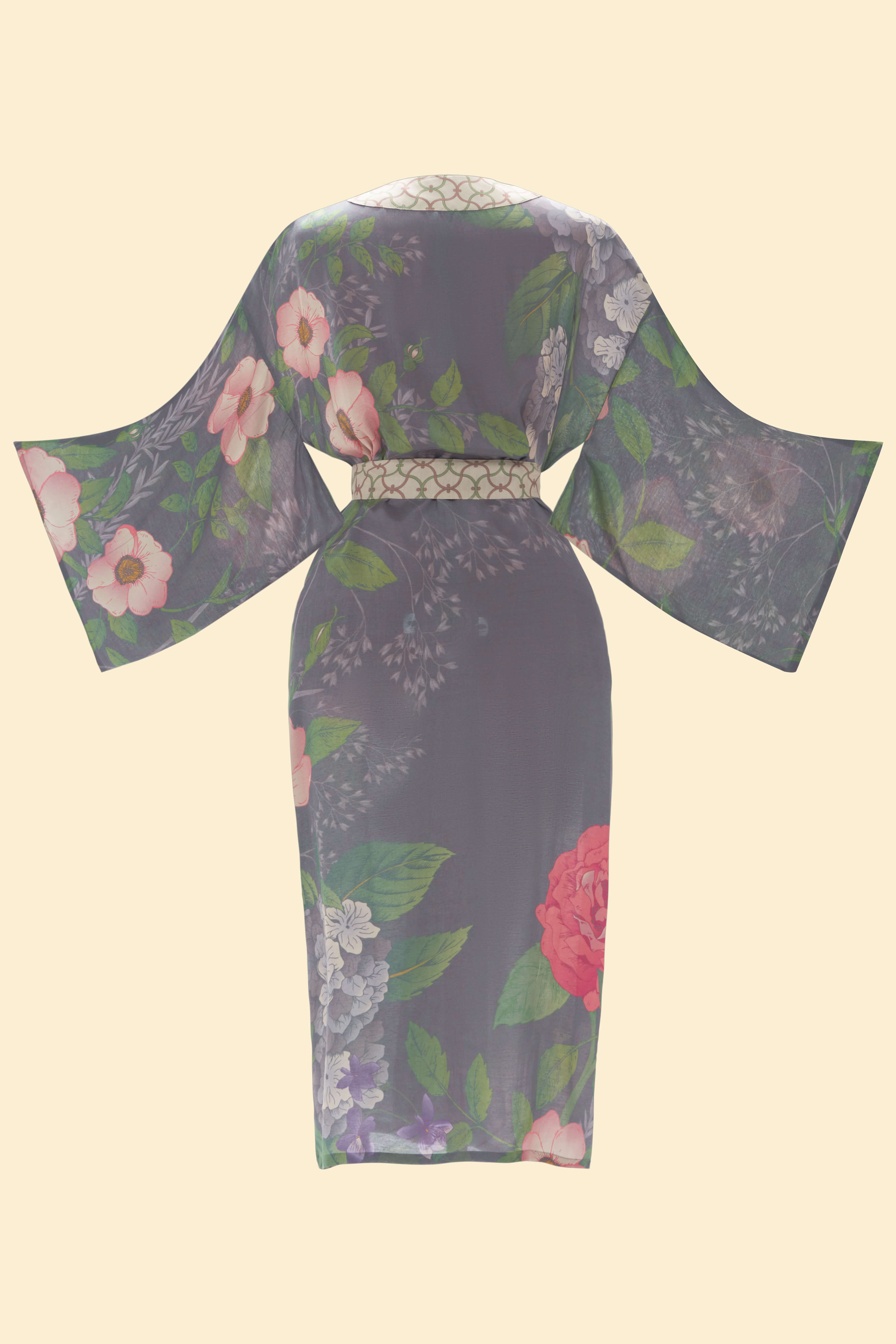 Hedgerow Kimono Gown - Pewter