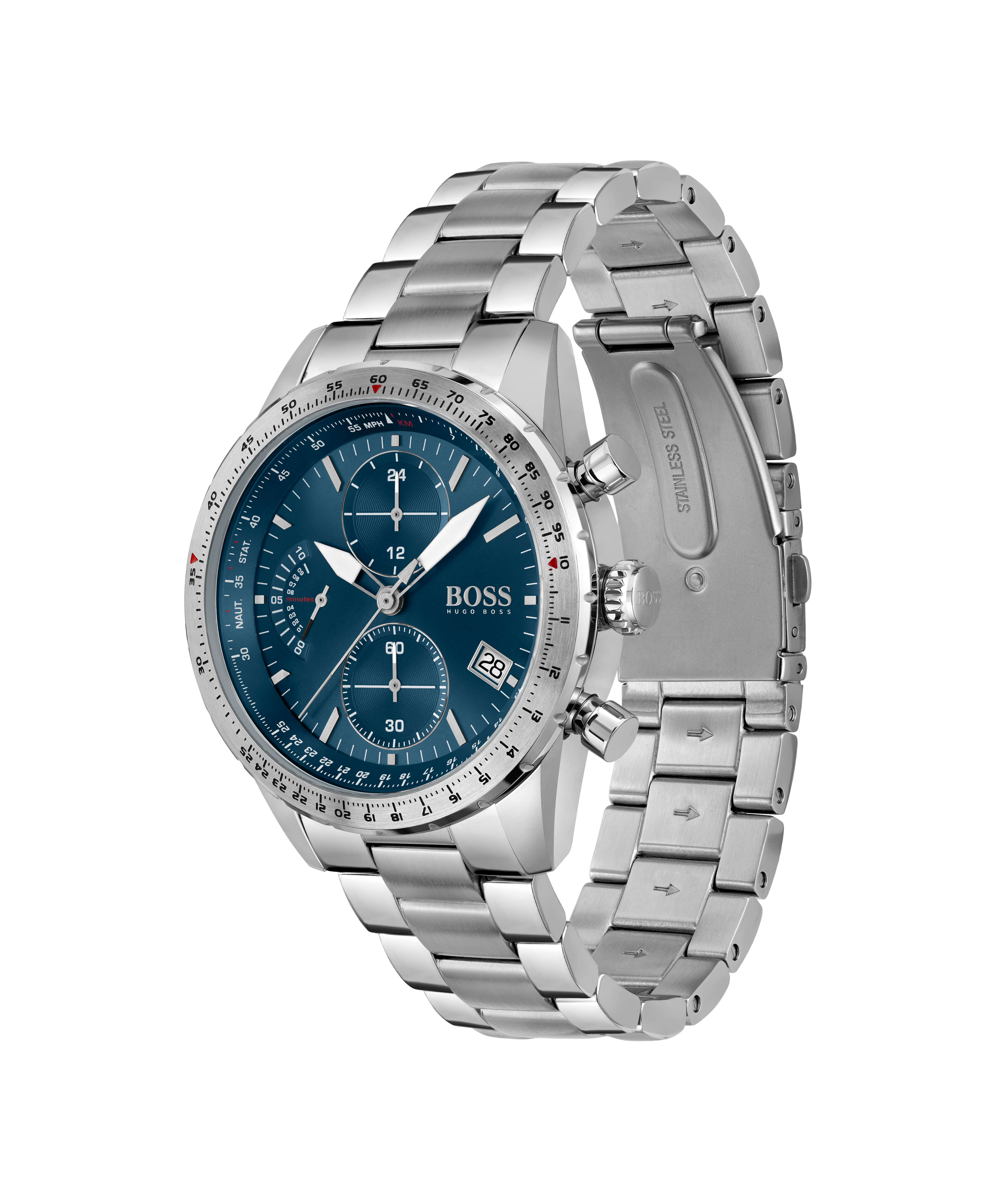 Pilot Edition Chrono Blue Dial & Bracelet Strap Gents Watch