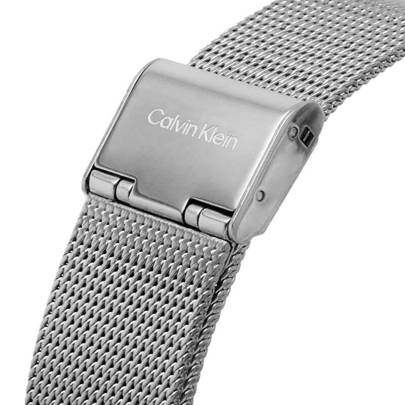 Iconic White CK Dial & Silver Mesh Strap Watch